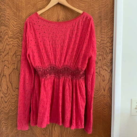 Free People Lace Long Sleeve Top - Picture 2 of 12